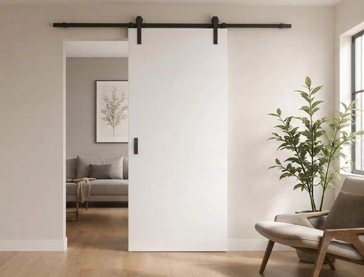 Puerta corredera de interior con sistema de guía vista